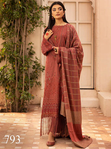 SHAISTA PEACH EMBROIDERED COLLECTION D-793