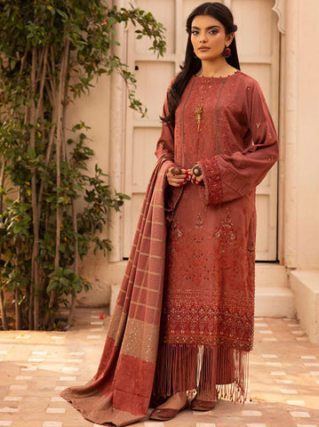 SHAISTA PEACH EMBROIDERED COLLECTION D-793