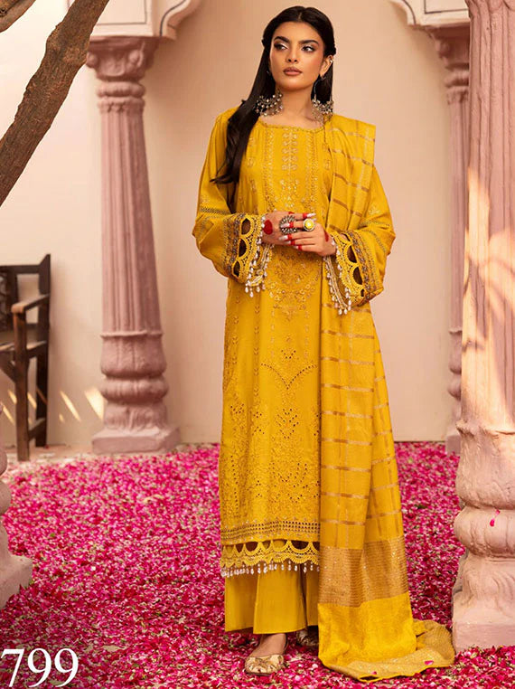SHAISTA PEACH EMBROIDERED COLLECTION D-799