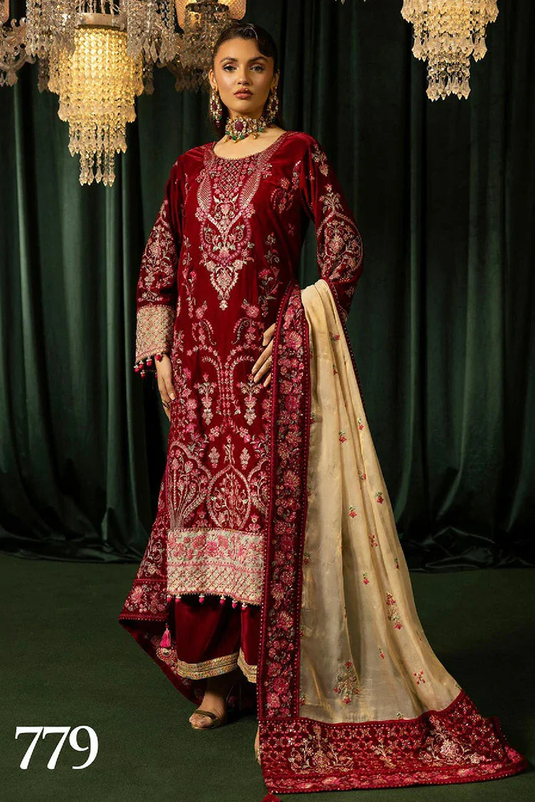 SHAISTA EMBROIDERED VELVET COLLECTION D-779