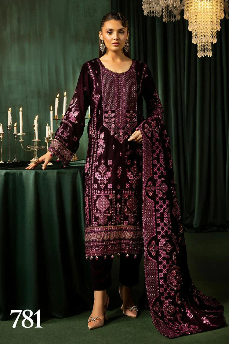 SHAISTA EMBROIDERED VELVET COLLECTION D-781