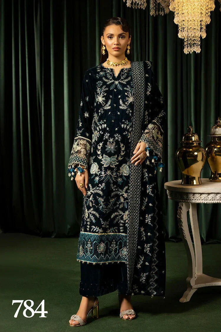 SHAISTA EMBROIDERED VELVET COLLECTION D-784