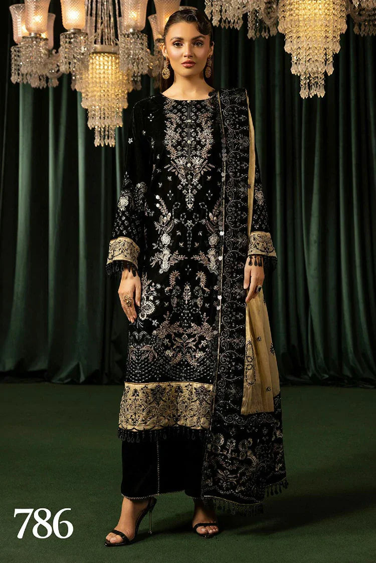 SHAISTA EMBROIDERED VELVET COLLECTION D-786