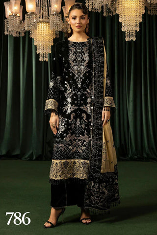 SHAISTA EMBROIDERED VELVET COLLECTION D-786
