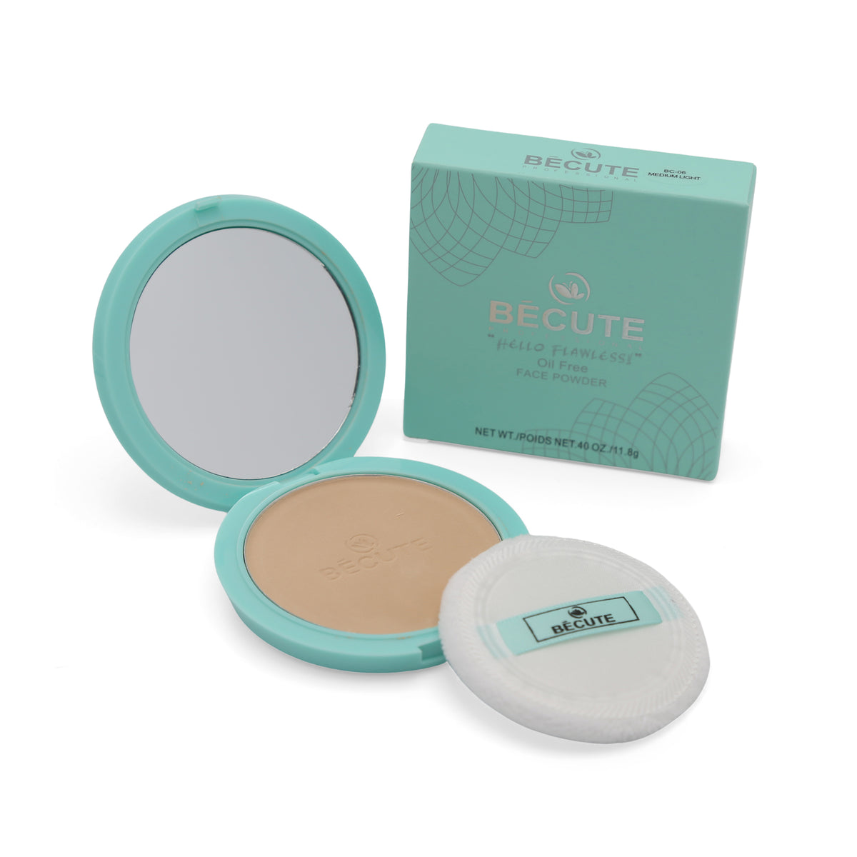BECUTE HELLO FLAWLESS OIL FREE FACE POWDER 8G-BC-01-LIGHT BEIGE