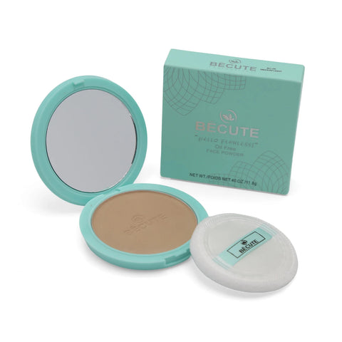 BECUTE HELLO FLAWLESS OIL FREE FACE POWDER 8G-TRANSLUCENT BEIGE
