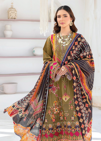 SAIRA BANO PRINT - EMBROIDERED LAWN D-06