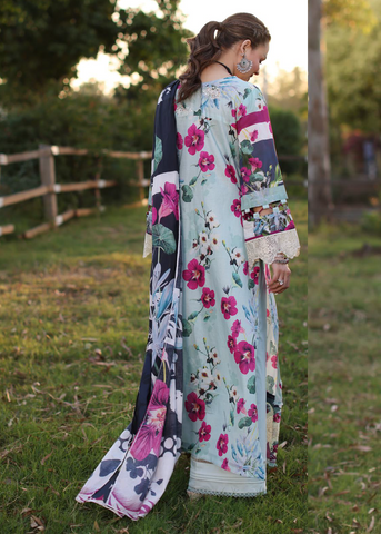 ELAF PRINT CHIKANKARI ECK-01B- AQUABELLA