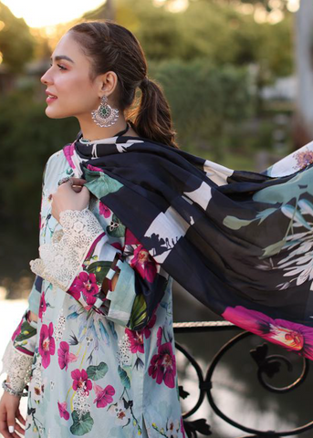ELAF PRINT CHIKANKARI ECK-01B- AQUABELLA
