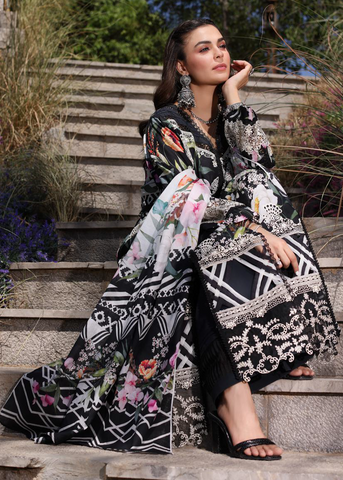 ELAF PRINT CHIKANKARI ECK-02A- NOIREE