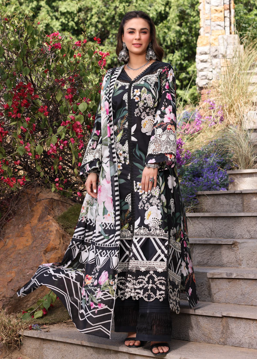 ELAF PRINT CHIKANKARI ECK-02A- NOIREE