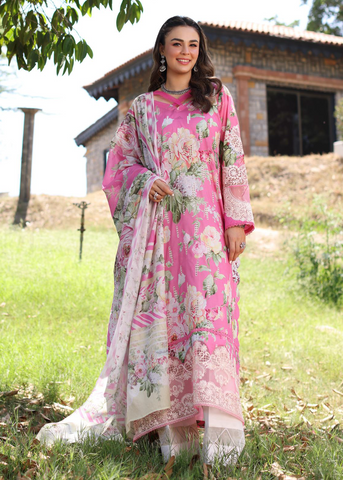 ELAF PRINT CHIKANKARI ECK-03B- PINK MUSE