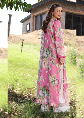 ELAF PRINT CHIKANKARI ECK-03B- PINK MUSE
