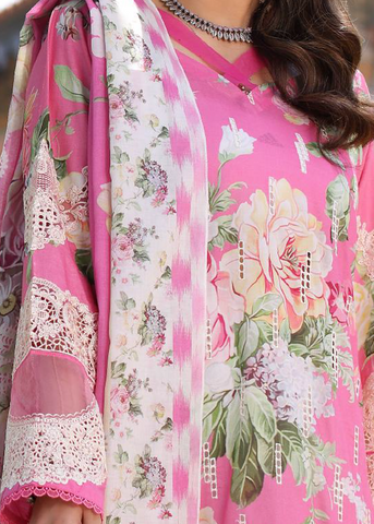 ELAF PRINT CHIKANKARI ECK-03B- PINK MUSE