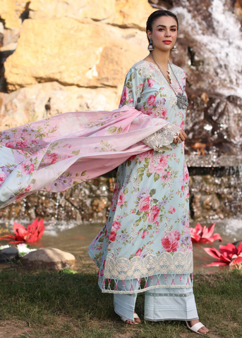 ELAF PRINT CHIKANKARI ECK-04B-GLACIELLA