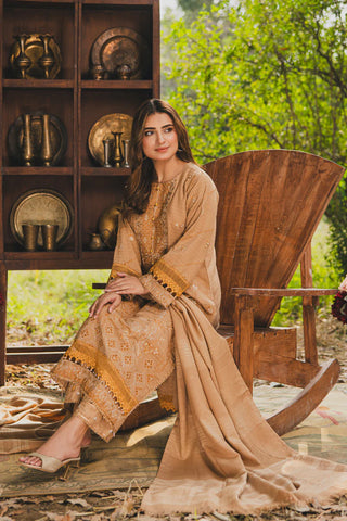 PERIDOT PEACH VELVET EMBROIDERED COLLECTION PR-383A