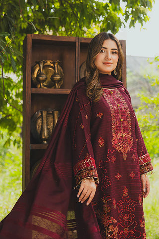 PERIDOT PEACH VELVET EMBROIDERED COLLECTION PR-383B