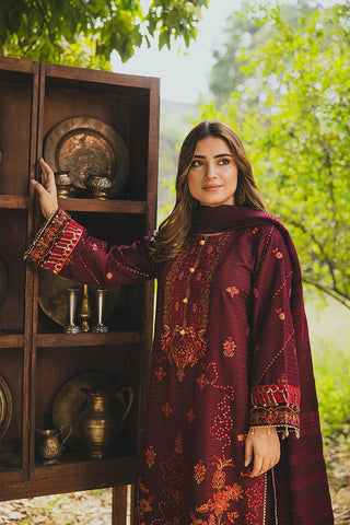 PERIDOT PEACH VELVET EMBROIDERED COLLECTION PR-383B