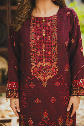 PERIDOT PEACH VELVET EMBROIDERED COLLECTION PR-383B