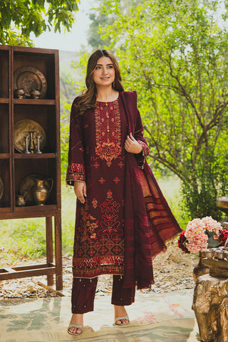 PERIDOT PEACH VELVET EMBROIDERED COLLECTION PR-383B