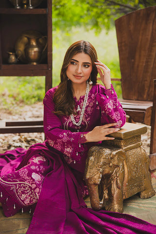 PERIDOT PEACH VELVET EMBROIDERED COLLECTION PR-384B