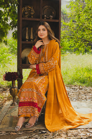 PERIDOT PEACH VELVET EMBROIDERED COLLECTION PR-385B