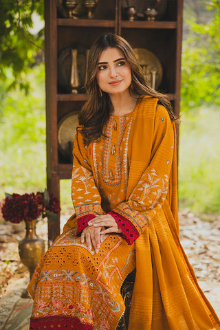PERIDOT PEACH VELVET EMBROIDERED COLLECTION PR-385B