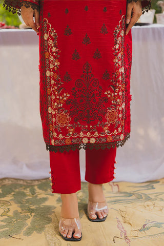 PERIDOT PEACH VELVET EMBROIDERED COLLECTION PR-386A
