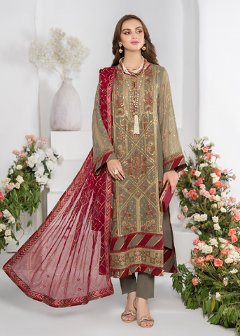 NOOR-E-JAHAN CHIFFON HANDMADE EMBROIDERED -ST-V2-D2