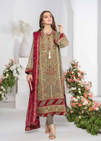 NOOR-E-JAHAN CHIFFON HANDMADE EMBROIDERED -ST-V2-D2