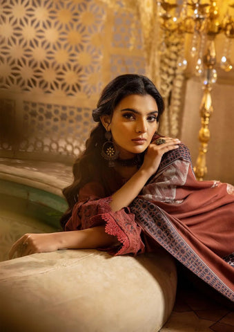 SHAISTA SAMI PEACH EMBROIDERED COLLECTION D-395
