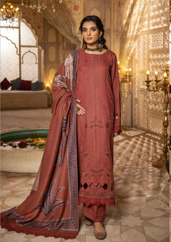 SHAISTA SAMI PEACH EMBROIDERED COLLECTION D-395