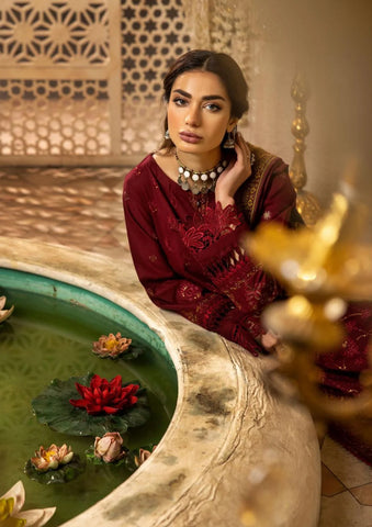 SHAISTA SAMI PEACH EMBROIDERED COLLECTION D-399