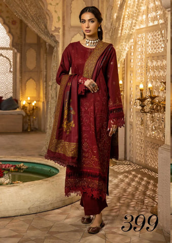 SHAISTA SAMI PEACH EMBROIDERED COLLECTION D-399