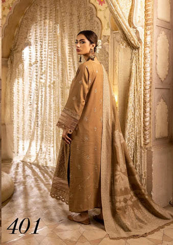 SHAISTA SAMI PEACH EMBROIDERED COLLECTION D-401