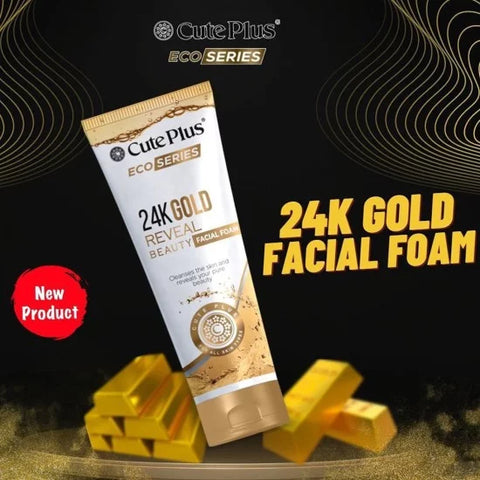 CUTE PLUS ECO SERIES 24K GOLD REVEAL BEAUTY FACIAL FOAM 100ML