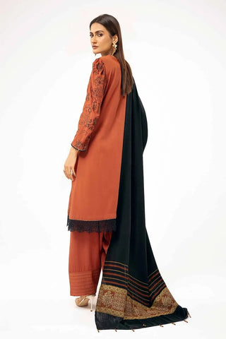 GUL AHMED -3 Piece Unstitched Embroidered Karandi Suit with Pashmina Suit AP-42001