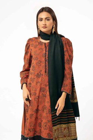 GUL AHMED -3 Piece Unstitched Embroidered Karandi Suit with Pashmina Suit AP-42001