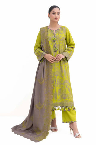 GUL AHMED -3PC Unstitched Embroidered Acrylic Suit with Embroidered Acrylic Dupatta AP-42004
