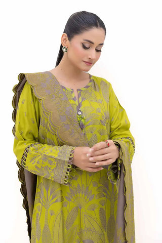 GUL AHMED -3PC Unstitched Embroidered Acrylic Suit with Embroidered Acrylic Dupatta AP-42004