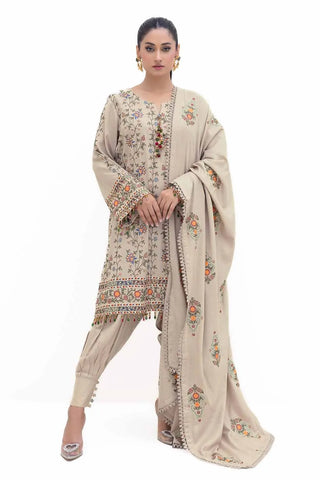 GUL AHMED -3 Piece Unstitched Embroidered Acrylic Suit with Embroidered Acrylic Dupatta AP-42007
