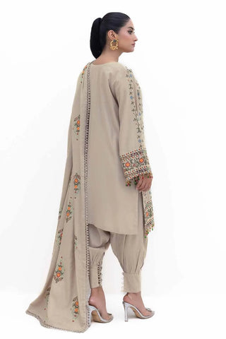 GUL AHMED -3 Piece Unstitched Embroidered Acrylic Suit with Embroidered Acrylic Dupatta AP-42007