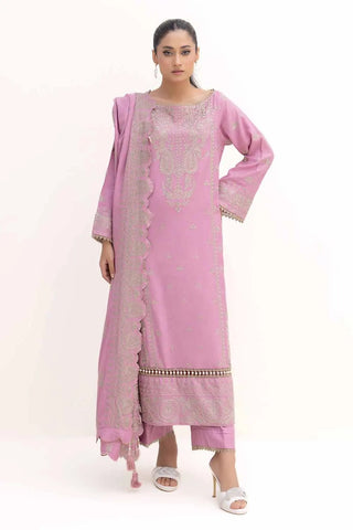 GUL AHMED -3 Piece Unstitched Embroidered Acrylic Suit with Embroidered Acrylic Dupatta AP-42008