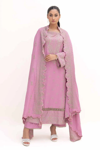 GUL AHMED -3 Piece Unstitched Embroidered Acrylic Suit with Embroidered Acrylic Dupatta AP-42008