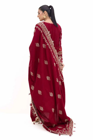 GUL AHMED -3PC Unstitched Embroidered Acrylic Suit with Embroidered Acrylic Dupatta AP-42009