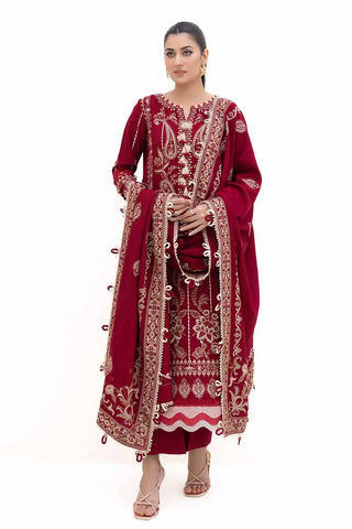 GUL AHMED -3PC Unstitched Embroidered Acrylic Suit with Embroidered Acrylic Dupatta AP-42009