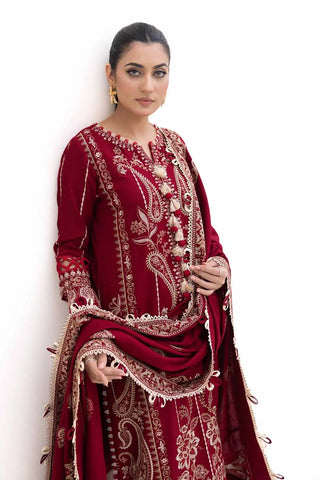 GUL AHMED -3PC Unstitched Embroidered Acrylic Suit with Embroidered Acrylic Dupatta AP-42009