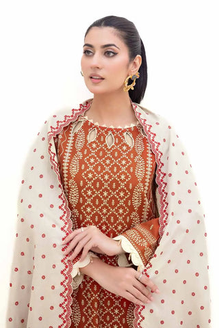 GUL AHMED -3PC Unstitched Embroidered Acrylic Suit with Embroidered Acrylic Dupatta AP-42011