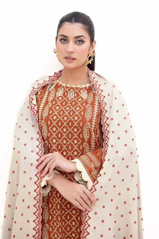 GUL AHMED -3PC Unstitched Embroidered Acrylic Suit with Embroidered Acrylic Dupatta AP-42011