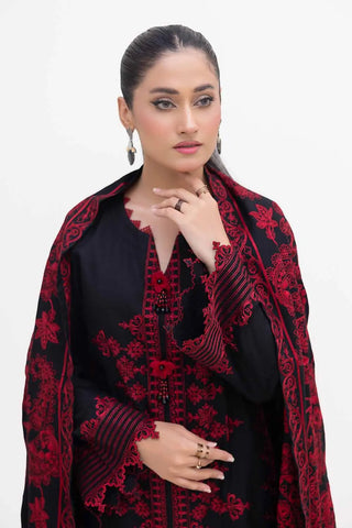 GUL AHMED -3 Piece Unstitched Embroidered Acrylic Suit with Embroidered Acrylic Dupatta AP-42013